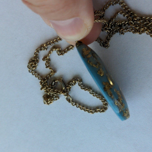 Vintage gold rush necklace with real 24k gold flakes - Picture 8 of 8